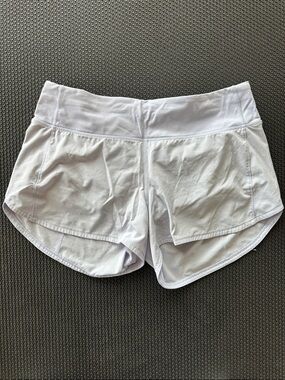 lululemon 4” Speed Up Shorts.  LIGHT BLUE